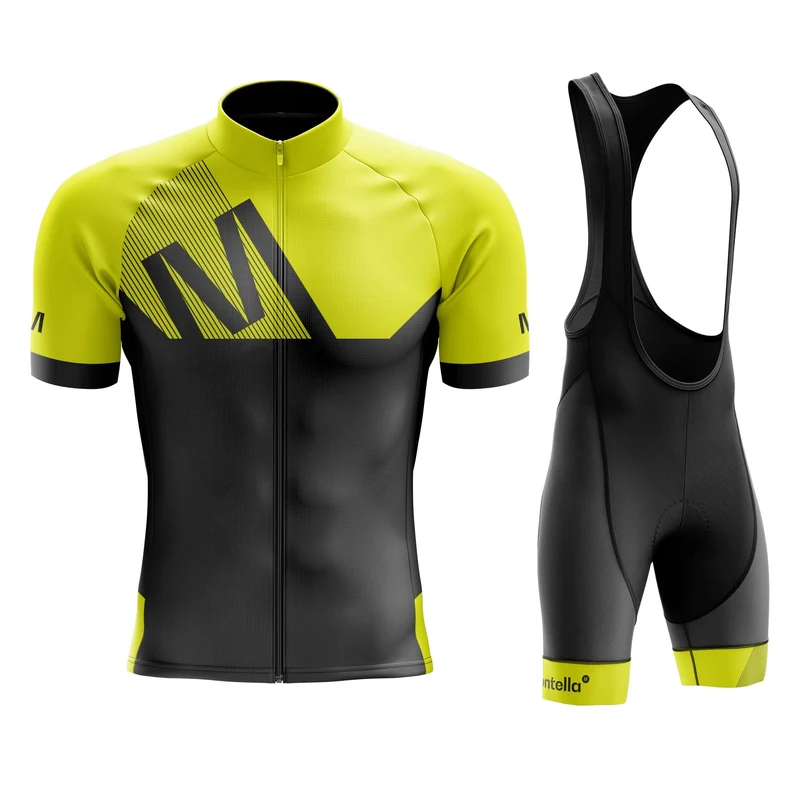 Men's Yellow Logo Cycling Jersey or Bibs