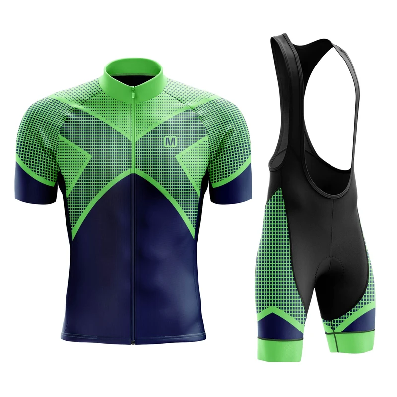 Men's Blue Green Cycling Jersey or Bibs