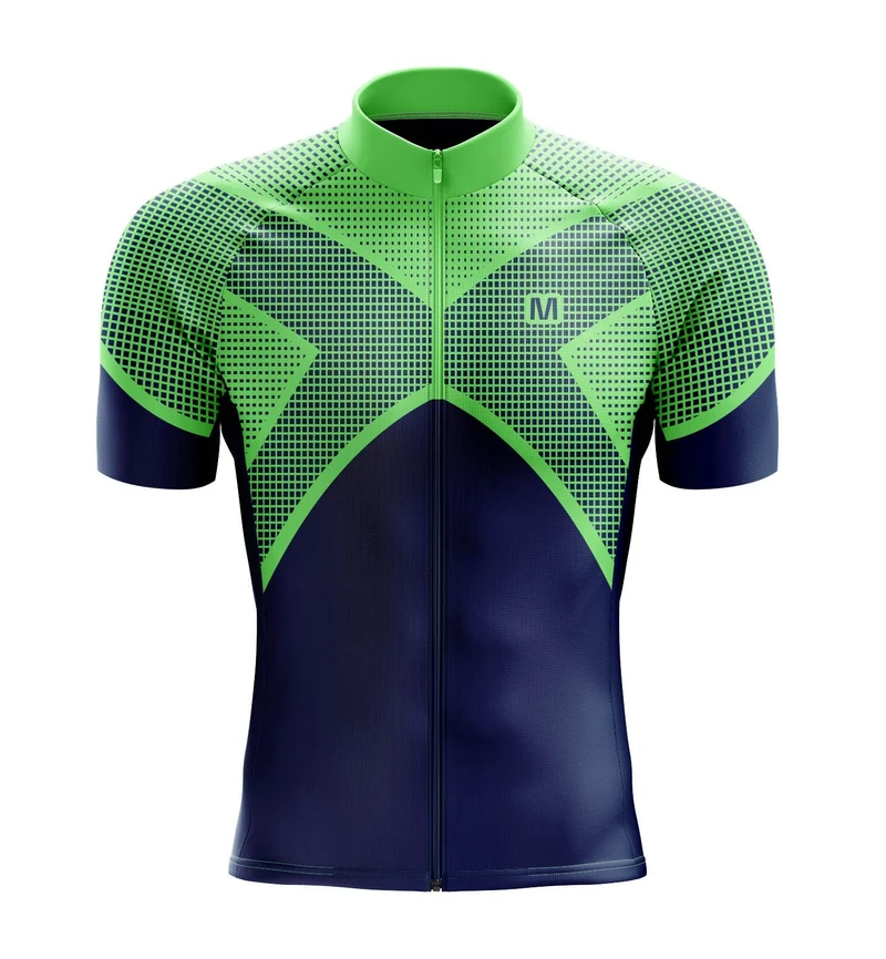 Men's Blue Green Cycling Jersey