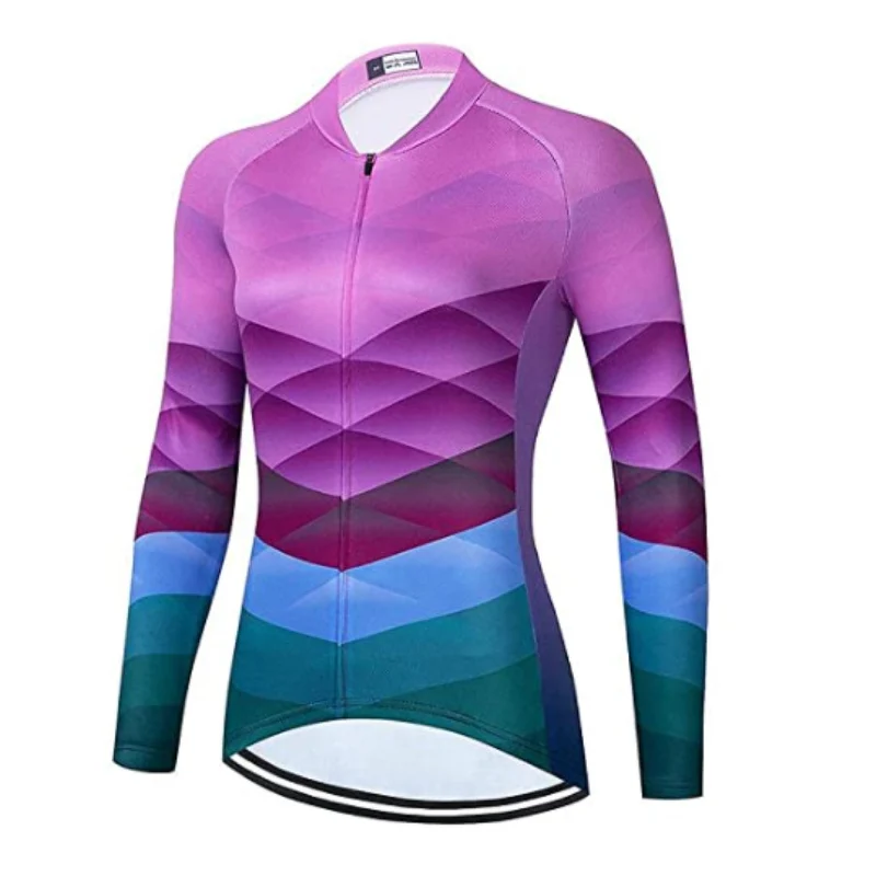 Women's Pink Gradient Long Sleeve Jersey