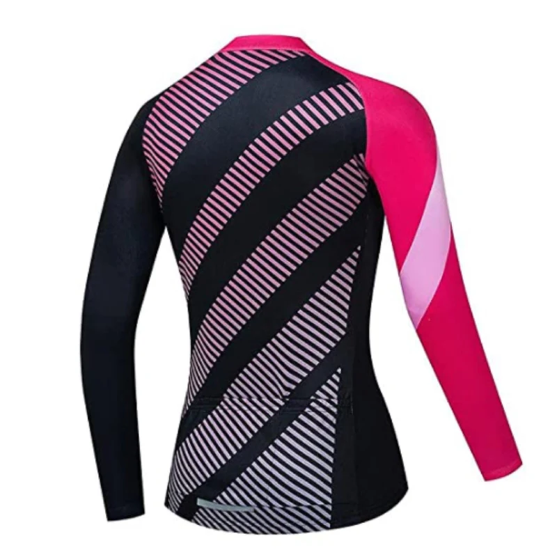 Women's Pink Black Long Sleeve Cycling Jersey or Pants
