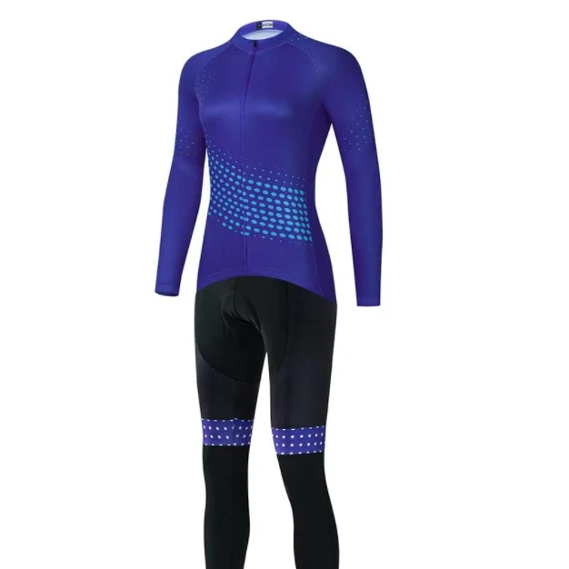 Women's Blue Long Sleeve Cycling Jersey or Pants