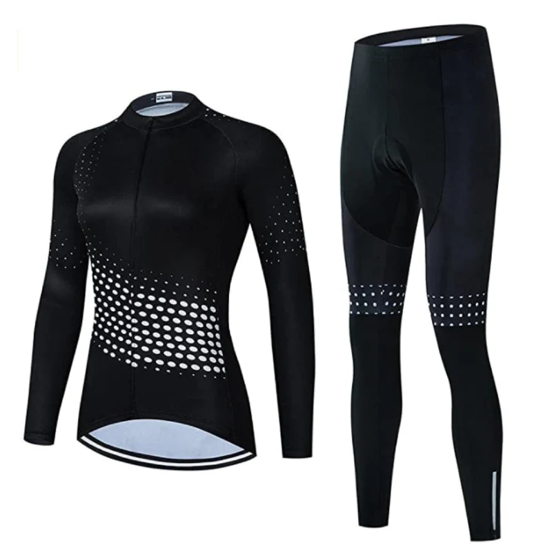 Women's Black Long Sleeve Cycling Jersey or Pants
