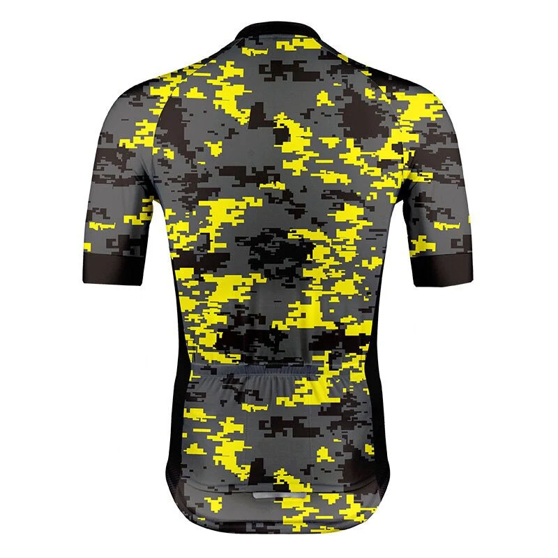 Men's Yellow Camo Cycling Jersey