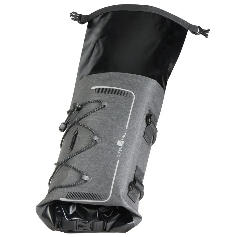 KLICKfix Lenkertasche Bikepack Waterproof grau Größe 18x36x18 cm ohne Lenkeradapter 12 ltr.