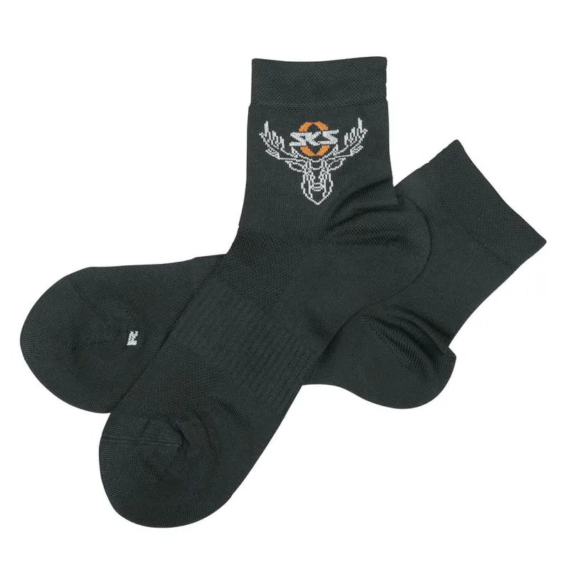 SKS Socken Hirsch 43-46  Hochwertige Sportsocken aus 55% Microlon, 43% Polyamid und 2% Elastan für optimalen Tragekomfort und Langlebigkeit
