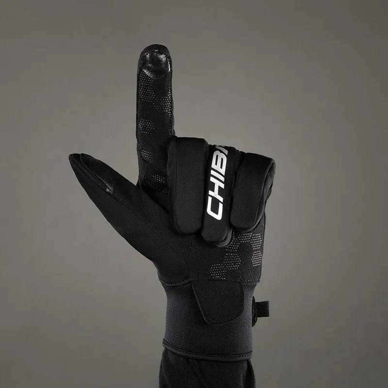 Chiba Classic Winter Vollfingerhandschuh Schwarz Gr. M - unisex, winddicht, Thinsulate-Futter, Klettverschluss & Touchfunktion