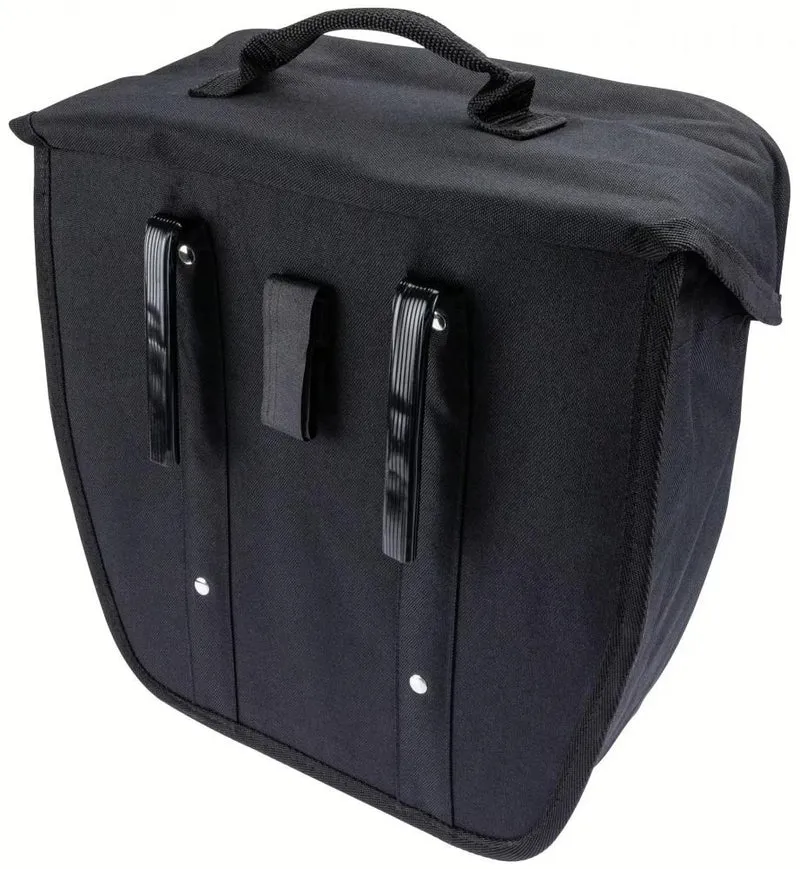 Haberland Einsteiger-Serie schwarz / silber - robuste Gepäckträgertasche für Alltag und Tour