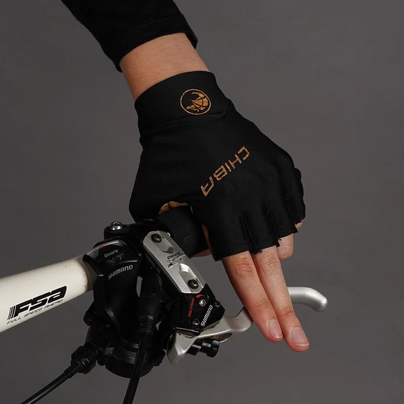 CHIBA ECO Glove Pro - Radhandschuhe kurz, recycelt, gepolstert, schwarz, S