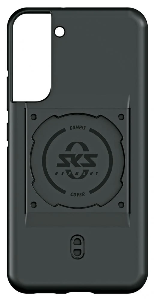 SKS GERMANY COMPIT Cover für Samsung Galaxy S22+, stoßdämpfende Handyhülle mit Befestigungsvorrichtung für COMPIT-System, aus verschleißfestem 2-Komponenten-Kunststoff, schwarz