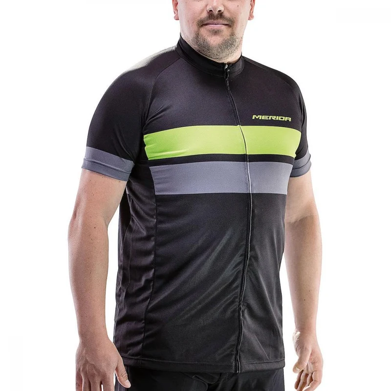 Retoure: Trikot ACTIVE STRIPE Herren schwarz/grün, MERIDA Größe: M, Farbe: Schwarz/grün
