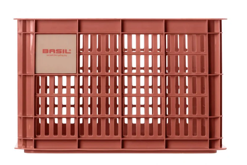Basil Crate M Fahrradkiste, 29,5L, recycelter Kunststoff, rot, 33x44x25 cm, geeignet für MIK, Racktime, I-Rack, MonkeyLoad und AtranVelo Platten