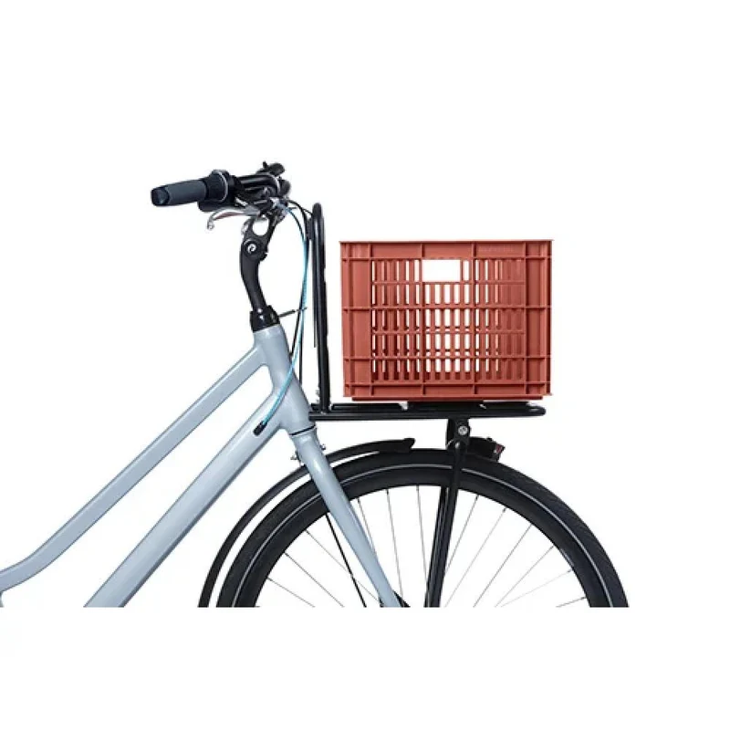Basil Crate M Fahrradkiste, 29,5L, recycelter Kunststoff, rot, 33x44x25 cm, geeignet für MIK, Racktime, I-Rack, MonkeyLoad und AtranVelo Platten
