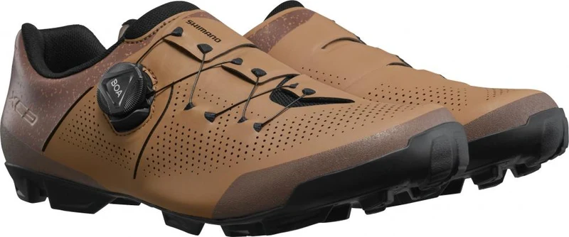 SHIMANO Fahrradschuhe XC302 Herren/Damen MTB SPD Größe 45 Braun - XC-MTB Schuh für Klickpedale