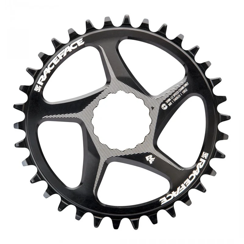 Race Face Cinch Direct Mount Kettenblatt, 55mm, 34 Z., Shimano 12-fach, schwarz - präziser Antrieb