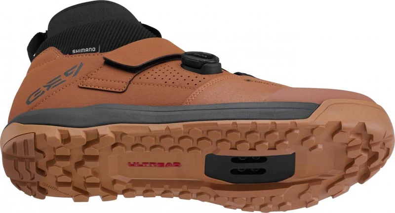 SHIMANO Fahrradschuhe GE900GTX Herren/Damen MTB SPD Größe 46 Braun - wasserdichte Gravity-/Enduro Schuhe