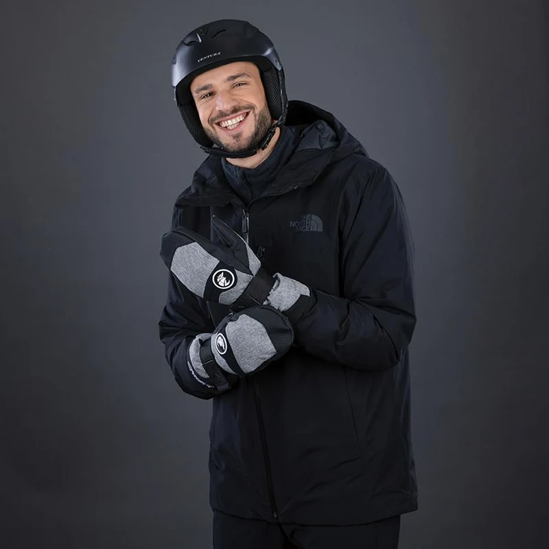 CHIBA Board Mitten - wasserdichte Primaloft Snowboard-/Bike-Handschuhe, Größe 9, Hlgrau/weiß