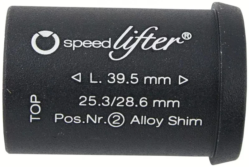 By,Schulz Speedlifter Reduzierhülse 1 1/8" auf 25,4mm schwarz Alu geschlitzt mit Anschlagbund 39,5mm für Ahead Vorbau Montage