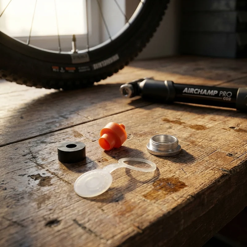 SKS Ersatzteilset für Supershort und Airchamp Pro CO2 Minipumpen, reversibler Ventileinsatz, kompatibel mit allen Ventilarten, leicht und kompakt