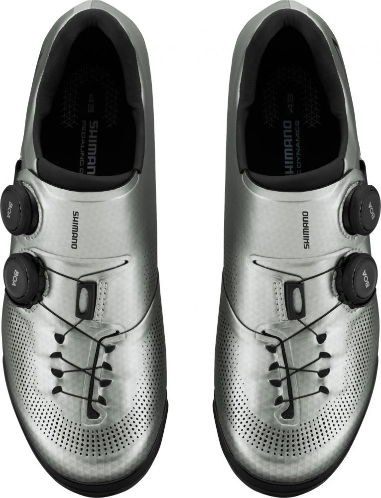 SHIMANO Fahrradschuhe XC703 Herren/Damen MTB SPD Fahrradschuhe Größe 45 breit, Silber