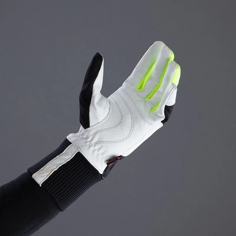 CHIBA Nordic Plus - Radhandschuhe winddicht, atmungsaktiv, Größe 7,5 sz/neongel