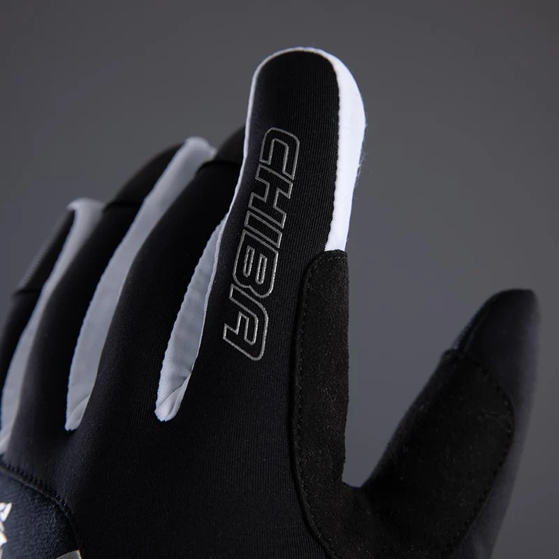 CHIBA Thermo X-Cross - wasserdichte Winter-Radhandschuhe, Größe 7, sz/weiß
