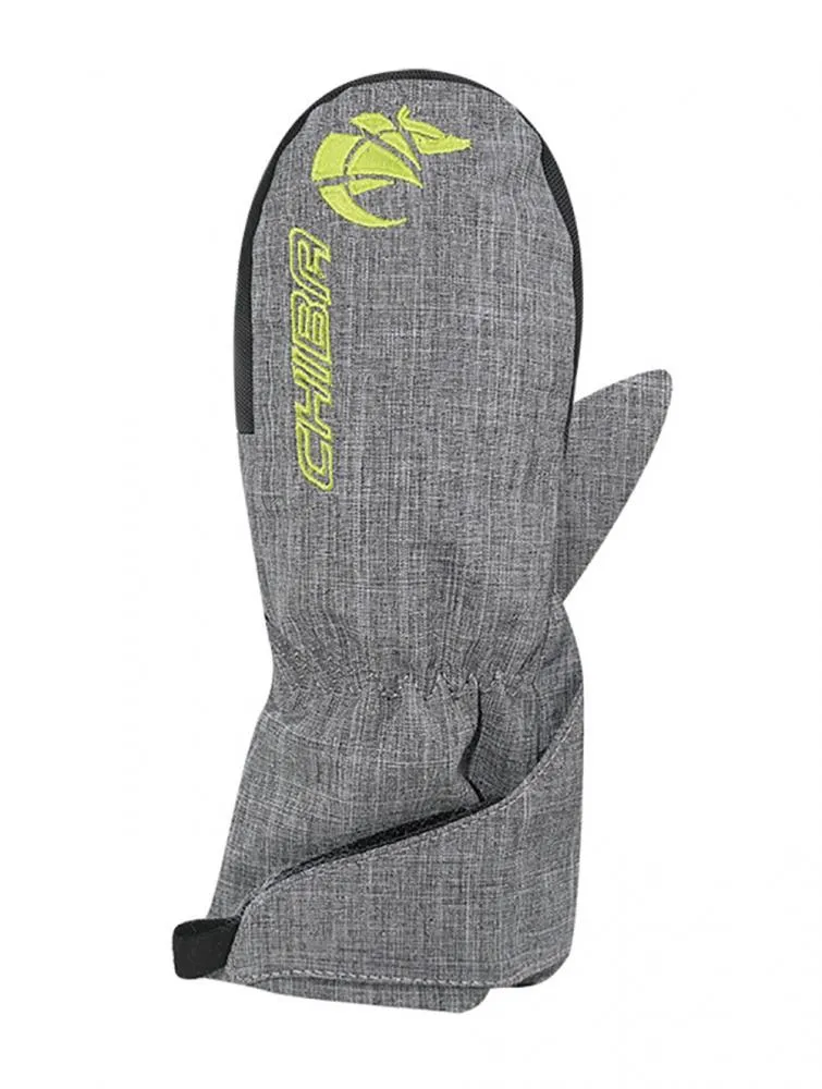 CHIBA Kids Basic Mitten - wasserdichte Kinder-Fäustlinge für Radsport, hellgrau, Gr. V