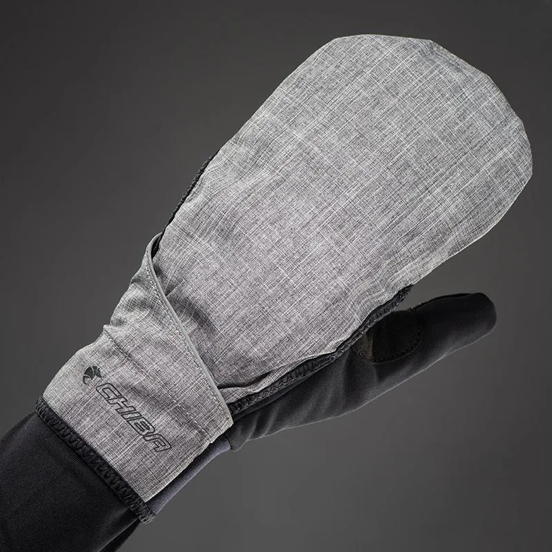 CHIBA Overflap Light - Radhandschuhe L hellgrau, wind- & wasserdicht, Thermofleece, Touchfinger