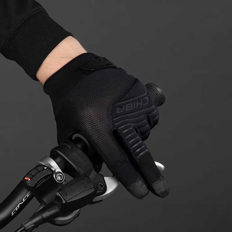 CHIBA Blade - Radhandschuhe kurz, schwarz/schwarz, S, atmungsaktiv mit Touchfinger