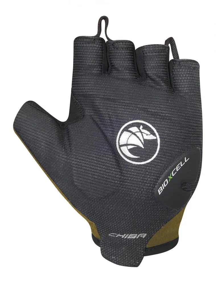 CHIBA BioXCell Road - Radhandschuhe kurz, L, olive, ergonomische Gelpolsterung