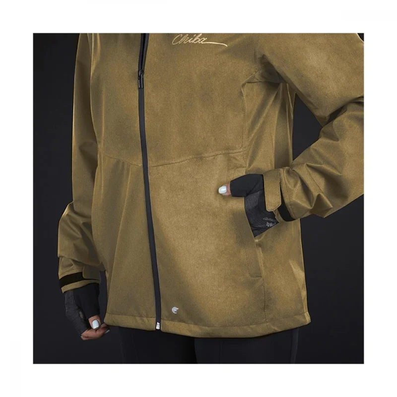CHIBA Rainjacket Damen - wasserdicht, winddicht, atmungsaktiv, reflektierend, olive, XL