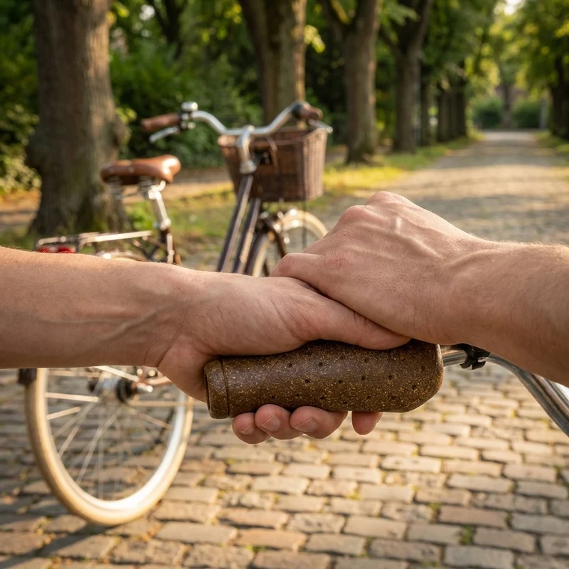 Ergotec Griffe Ohio Paar 135/135 Millimeter braun ergonomisch Dura Cork mit Handauflage City Trekking Fahrrad 61596001