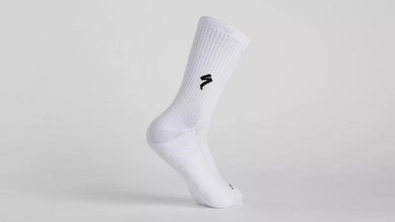 Weiße hohe Baumwollsocken Größe L - Atmungsaktive Tennissocken - Bekleidung