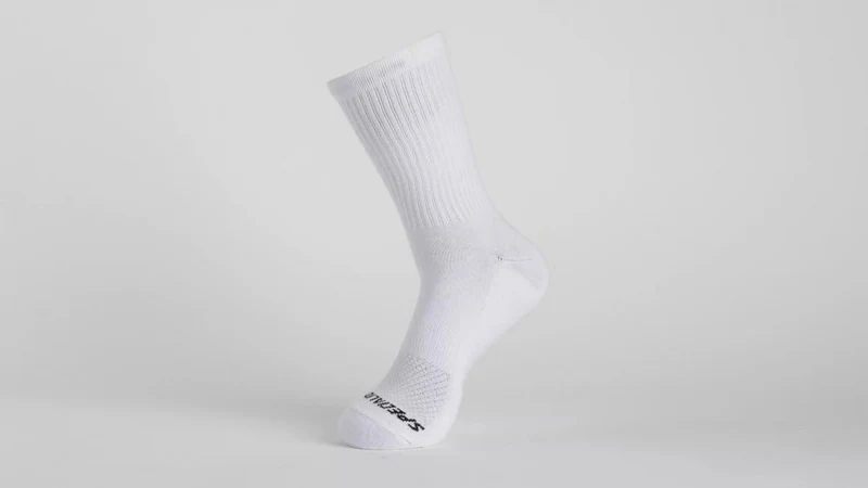 Weiße hohe Baumwollsocken Größe L - Atmungsaktive Tennissocken - Bekleidung