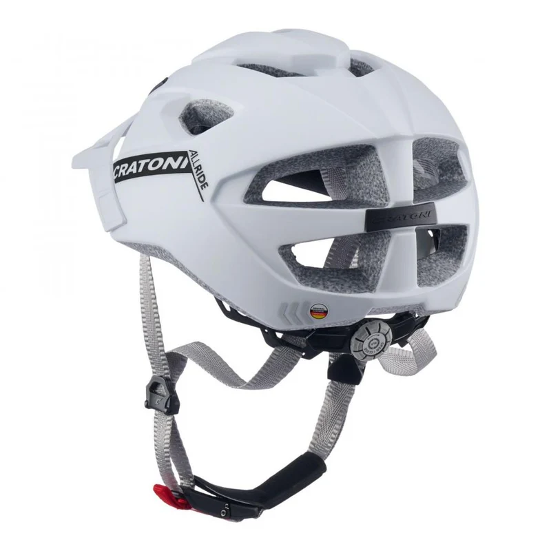CRATONI AllRide MTB-Fahrradhelm - UNI 53-59 cm, White Matt, Inmold, 15 Ventilationsöffnungen, RLS 360°, Air Channel, Visier, Reflektoren, CE EN 1078
