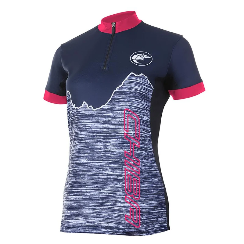 CHIBA Watzmann Shirt Damen - Radtrikot XXL schwarz/pink, atmungsaktiv, RV, Rückentaschen