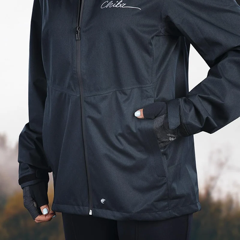 CHIBA Rainjacket Damen Fahrrad-Regenjacke - Schwarz, Größe XL