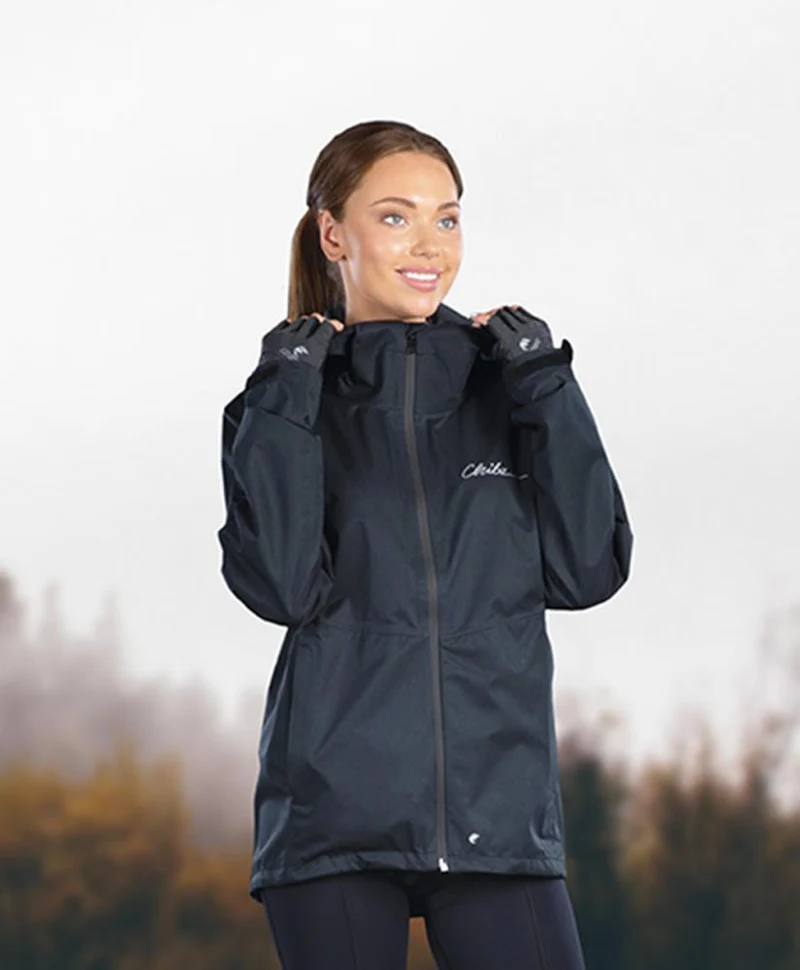 CHIBA Rainjacket Damen Fahrrad-Regenjacke - Schwarz, Größe XL