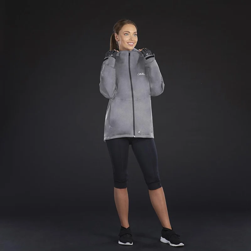 CHIBA Rainjacket Damen - wasserdicht, winddicht, atmungsaktiv, hellgrau, Gr. L