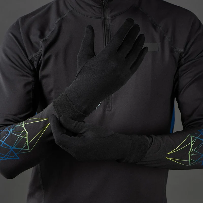 CHIBA Seiden Handschuh - Unterziehhandschuh schwarz, S, warm & leicht
