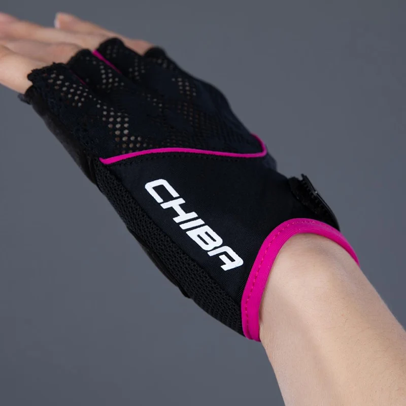 CHIBA Lady Gel - Radhandschuhe Damen S schwarz/pink mit Gelpolsterung