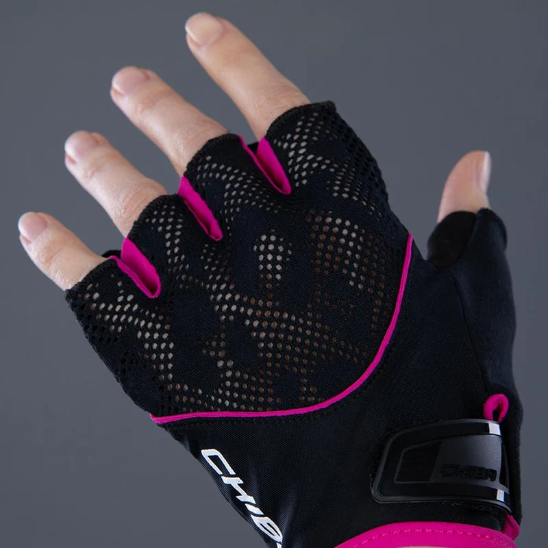 CHIBA Lady Gel - Radhandschuhe Damen S schwarz/pink mit Gelpolsterung