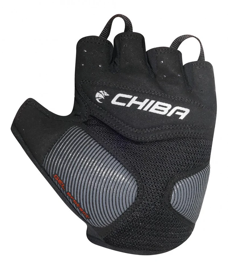 CHIBA Gel Air - kurze Radhandschuhe, Gelpolster, atmungsaktiv, schwarz, S