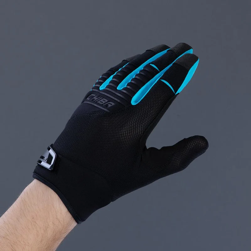 CHIBA Blade - Radhandschuhe kurz, schwarz/türkis, S, atmungsaktiv, Touchfinger