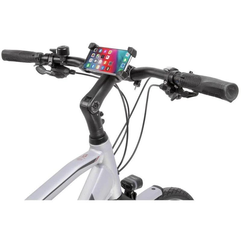 M-Wave Eindhoven Grip Edge Smartphone-Halter, 360° drehbar, Clip-On für Ø 22,2-31,8 mm, ABS, universal, stoßdämpfend