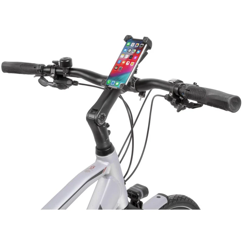 M-Wave Eindhoven Grip Edge Smartphone-Halter, 360° drehbar, Clip-On für Ø 22,2-31,8 mm, ABS, universal, stoßdämpfend