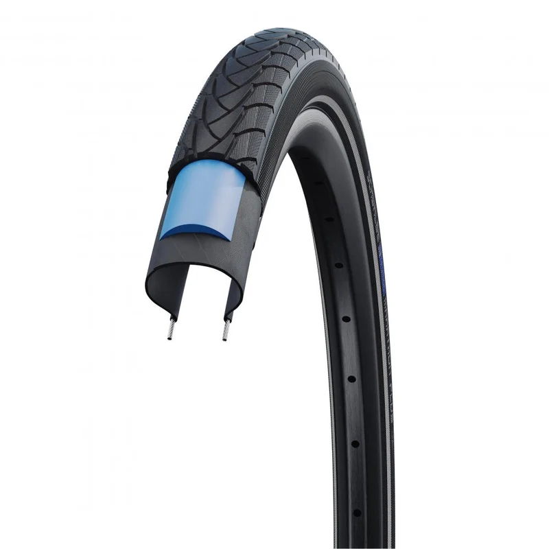 Schwalbe MARATHON PLUS 28x1.40 + 2x DV17 Schlauch + Reifenheber + Reflexband