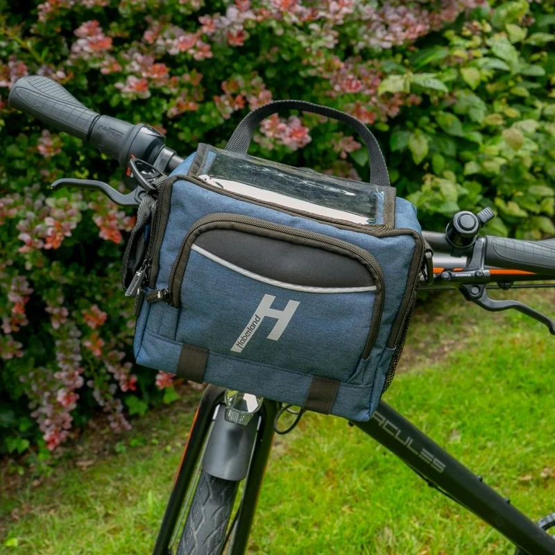 Haberland Lenkertasche 6l Bottle blau - praktische Lenkertasche mit KLICKfix und Flaschenfach