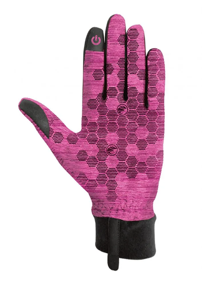 CHIBA Allround Light - Fahrradhandschuhe XS pink, Polartec-Fleece, Touchfunktion, reflektierend