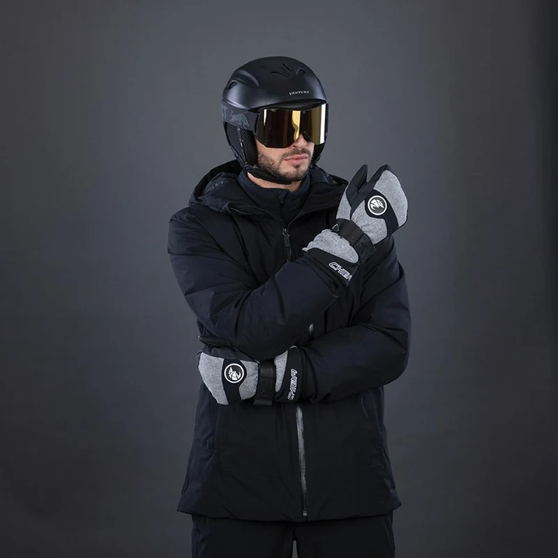 CHIBA Board Mitten - wasserdichte Primaloft Winter-Handschuhe, Größe 7, Hlgrau/weiß